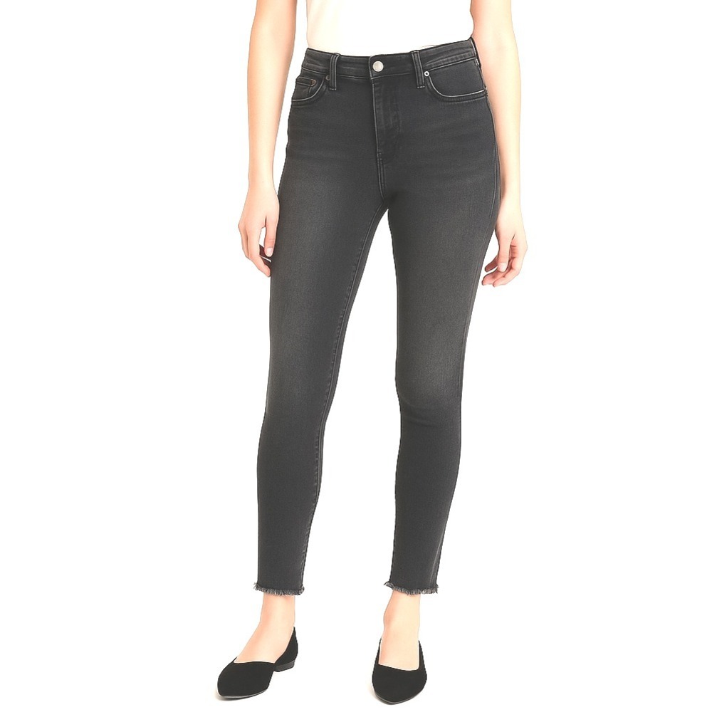 We The Free Jeans Size 26‎ Black Skinny Frayed Hem Black Wash Minimalist Modern